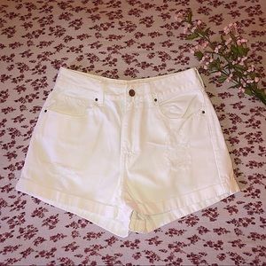 PacSun High Waisted White Denim Shorts